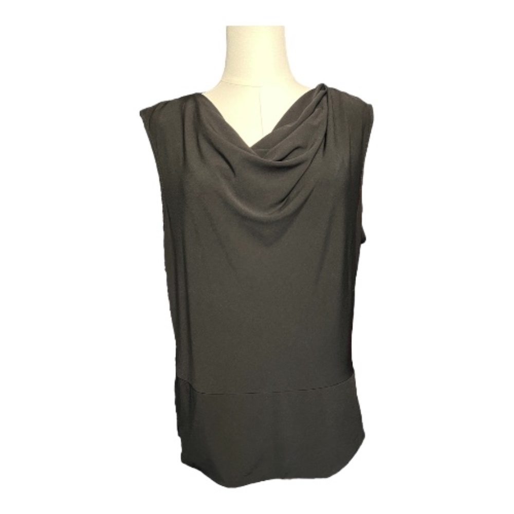 ✨ EUC GEORGE STRETCH Black Cowl Neck Sleeveless Top | Women’s Sz XL